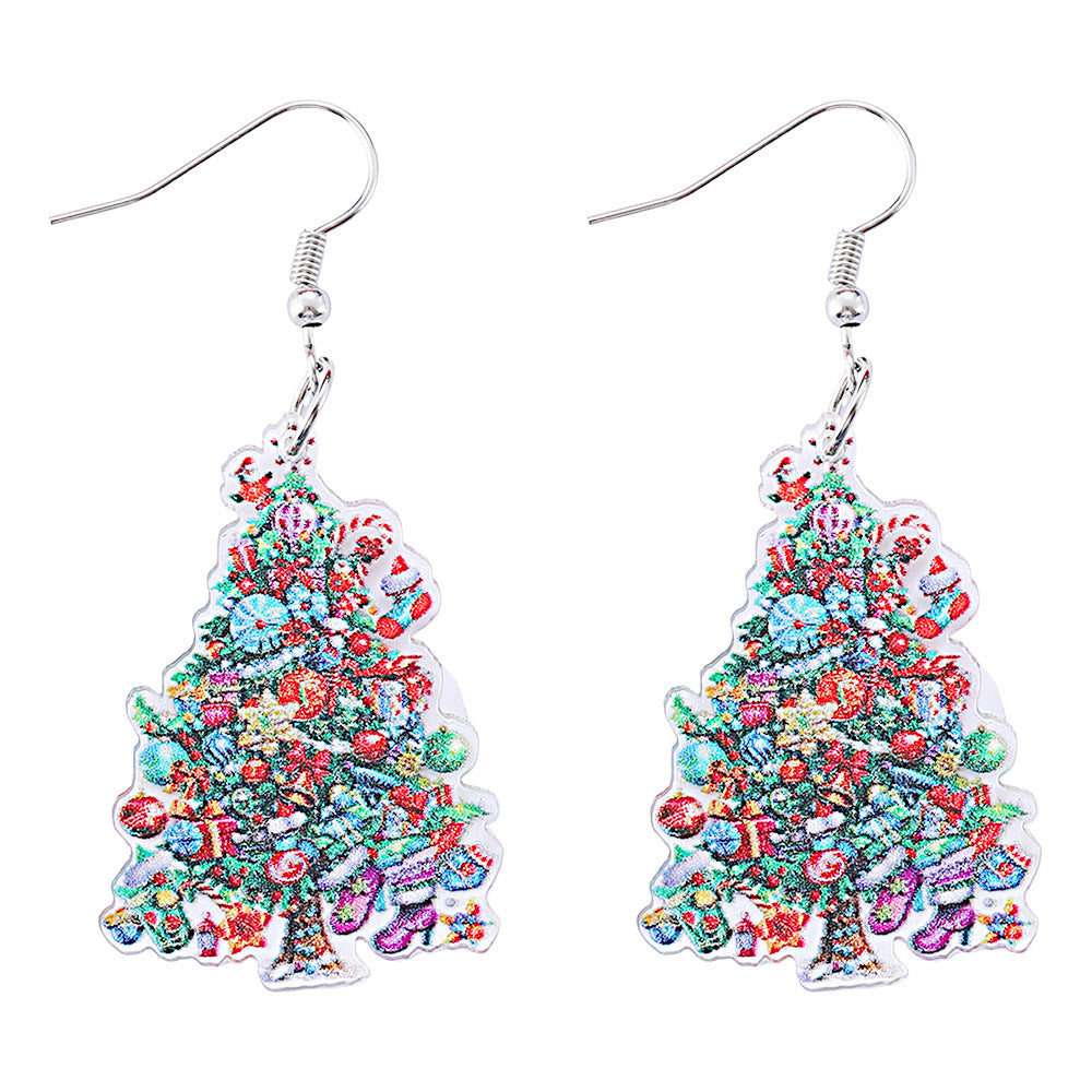 Wholesale Candy Lantern Christmas Tree Pendant Earrings Acrylic Earrings